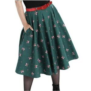 Hell Bunny Beth Candy Cane Christmas Skirt Size Large UK 14 New w/tags Modcloth